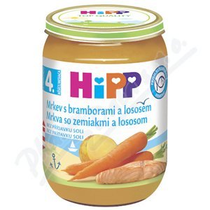 HiPP Mrkev s bramborami a lososem 4m 190g