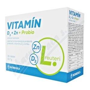 Vitamín D3 + Zn + Probio tbl.30 Biomedica