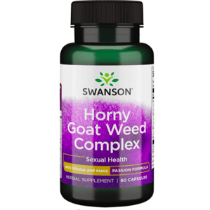 Swanson Horny Goat Weed Complex (Škornice extrakt s Kotvičníkem a Macou), 60 kapslí