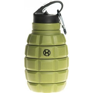 BrainMax Grenade bottle, skládací silikonová lahev na vodu, 580 ml Barva: Vojensky zelená