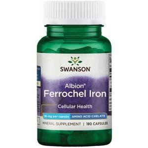 Swanson Albion Ferochel Iron, železo, 18 mg, 180 kapslí Doplněk stravy