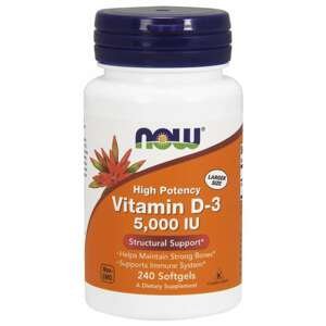 Now® Foods NOW Vitamin D3, 5000 IU, 240 softgel kapslí