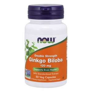 Now® Foods NOW Ginkgo Biloba Double Strenght, 120 mg, 50 rostlinných kapslí