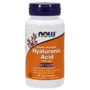 Now® Foods NOW Hyaluronic Acid, dvojitá síla Kyselina Hyaluronová, 100mg, 60 rostlinných kapslí