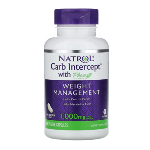 Natrol Carb Intercept with Phase 2 Weight Management (podpora redukce tělesného tuku) 500 mg, 60 rostlinných kapslí