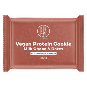 BrainMax Pure Vegan Protein Cookie, Mléčná čokoláda & Datle, 100 g Proteinová veganská sušenka s mléčnou čokoládou a datlemi
