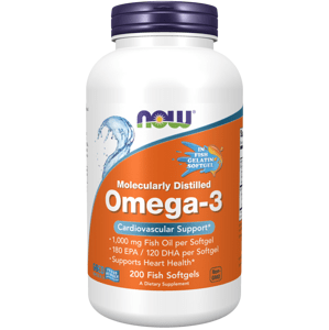 Now® Foods NOW Omega-3, molekulárně destilované, 200 rybích kapslí