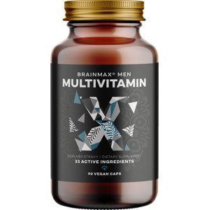 BrainMax Men Multivitamin, multivitamín pro muže, 90 rostlinných kapslí 33 aktivních látek pro mužské zdraví, imunitu, energii a potenci