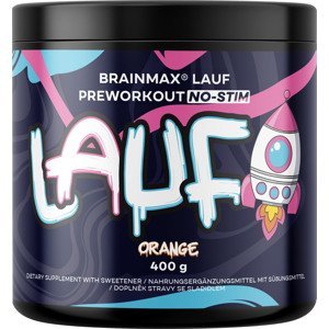 BrainMax LAUF Preworkout, bez kofeinu, červený pomeranč, 400 g Předtréninkovka pro podporu výkonu bez kofeinu, NO-STIM, doplněk stravy