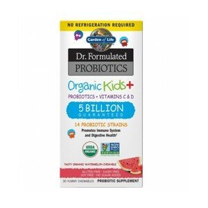 Garden of life Dr. Formulated organická probiotika pro děti, vodní meloun, 30 žvýkacích tablet