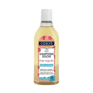 COSLYS - Sprchový šampon bez mýdla 2v1 na vlasy a tělo červené bobule, 250 ml