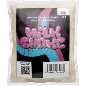 BrainMax Milkshake Protein, 35 g, VZOREK Příchuť: Vanilka BIO syrovátka + BIO mléčný protein, doplněk stravy