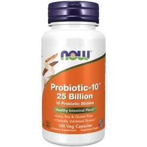 Now® Foods NOW Probiotic-10, probiotika, 25 miliard CFU, 10 kmenů, 100 rostlinných kapslí