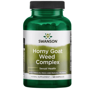 Swanson Horny Goat Weed Complex (Škornice extrakt s Kotvičníkem a Macou), 120 kapslí