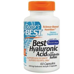 Doctor's Best Hyaluronic Acid + Chondroitin Sulfate with Biocell colagen (kyselina hyaluronová + chontroitin sulfát s obsahem Biocell kolagenu), 60 kapslí