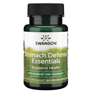 Swanson Stomach Defense with PepZinGl (ochrana žaludku), 60 rostlinných kapslí