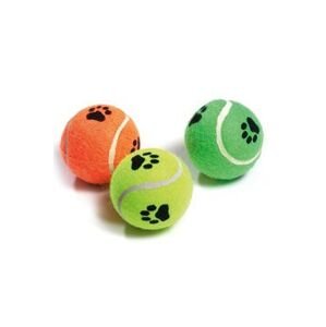 Hračka pes míč tenisový pískací s tlapkou 6cm Karlie 3ks