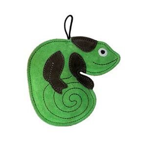 Hračka pes Leather chameleon kůže zelená 16cm Kiwi