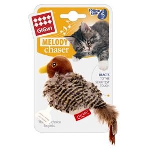 Hračka kočka Gigwi Melody Chaser ptáček se zvukovým čipem