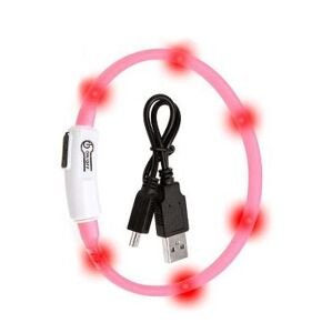 Obojek USB Visio Light 35cm růžový Karlie