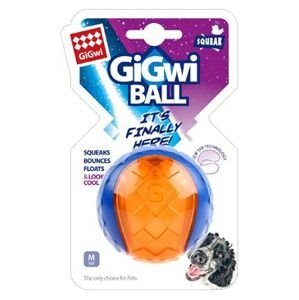 Hračka pes Gigwi Ball míček M transparentní modrooranžový