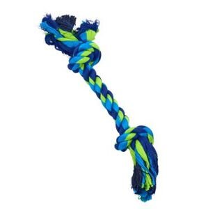 Hračka pes Buster dent rope 2 uzly modrá limetková 35cm L