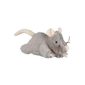 Hračka kočka myš šedá plyšová robustní 15cm