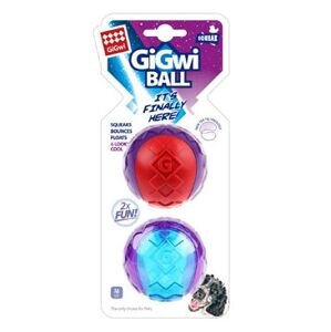 Hračka pes Gigwi Ball míček M 2ks karta pískající