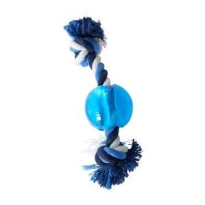 Hračka pes Buster Strong Ball s provazem světle modrá XS