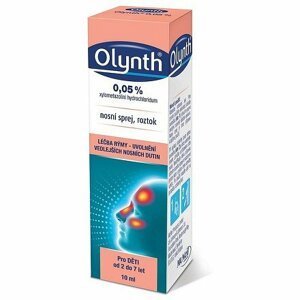 Olynth 0,5 mg/ml nosní sprej, roztok pro léčbu rýmy u dětí od 2 let, 10 ml