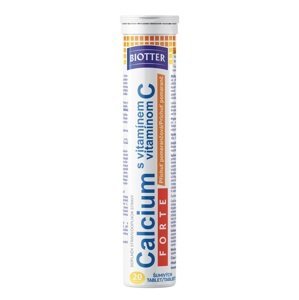 Biotter Calcium s vitamínem C FORTE pomeranč - šumivé tablety 20ks