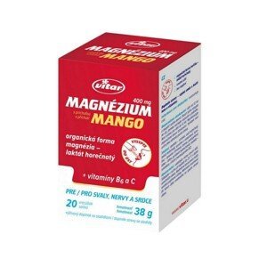 Vitar Magnezium mango 400mg + vitamín B6 + vitamín C 20 sáčků