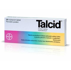 Talcid 500mg 20 žvýkacích tablet