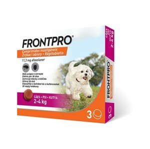 Frontpro antiparazitární žvýkací tablety pro psy (2-4 kg) 3 tablety