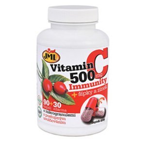 Jml Vitamin C 500mg + šípky A Zinek Cps.90+30