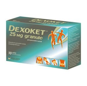 Dexoket 25 mg granule - zrněný prášek pro přípravu nápoje 10 ks