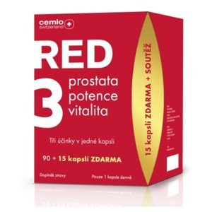 Cemio Red3 Prostata, vitalita, potence 90+15 kapslí zdarma