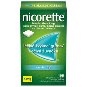 Nicorette Classic Gum 4mg léčivé žvýkací gumy 105