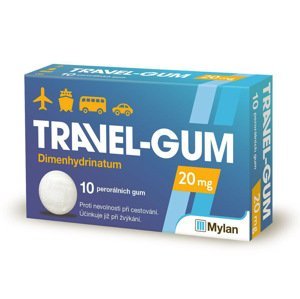 Travel Gum 20mg léčivé žvýkací gumy 10 ks