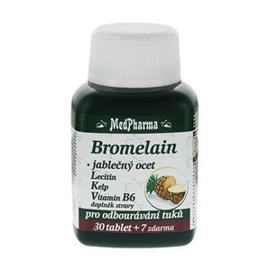 Medpharma Bromelain + jablečný ocet + lecitin + kelp 37 tablet