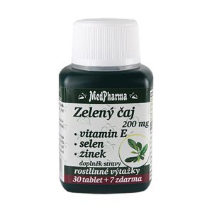Medpharma Zelený čaj + Vitamin E + Selen + Zinek 37 tablet