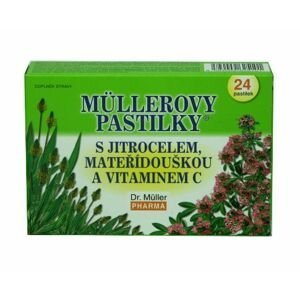 Dr. Müller Müllerovy pastilky s jitrocelem, mateřídouškou a vitaminem C 24 pastilek