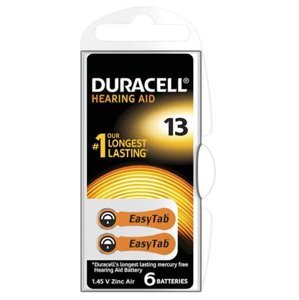 Duracell DA13 Easy Tab baterie do naslouchadel 6 ks