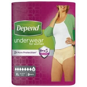 Depend Super pro ženy XL absorpční natahovací kalhotky 9 ks