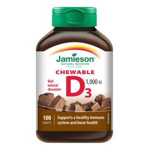 Jamieson Vitamín D3 1000 IU příchuť čokoláda 100 cucacích tablet