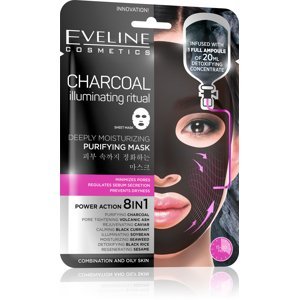 Eveline Charcoal pleťová textilní maska čisticí 1 ks
