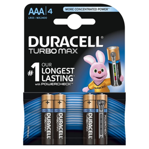 Duracell Turbo Max AAA K4 LR03/MX 1500 baterie 4 ks