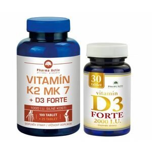 Pharma Activ Vitamin K2 MK7 + D3 Forte 125 tablet + Vitamin D3 Forte 2000I.U. 30 tablet