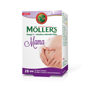 Mollers Mama Omega 3 + vitaminy a minerální látky 28 kapslí + 28 tablet