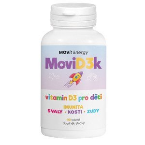 MOVit Energy MoviD3k vitamin D3 pro děti 800 I.U. 90 tablet